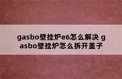 gasbo壁挂炉e6怎么解决 gasbo壁挂炉怎么拆开盖子